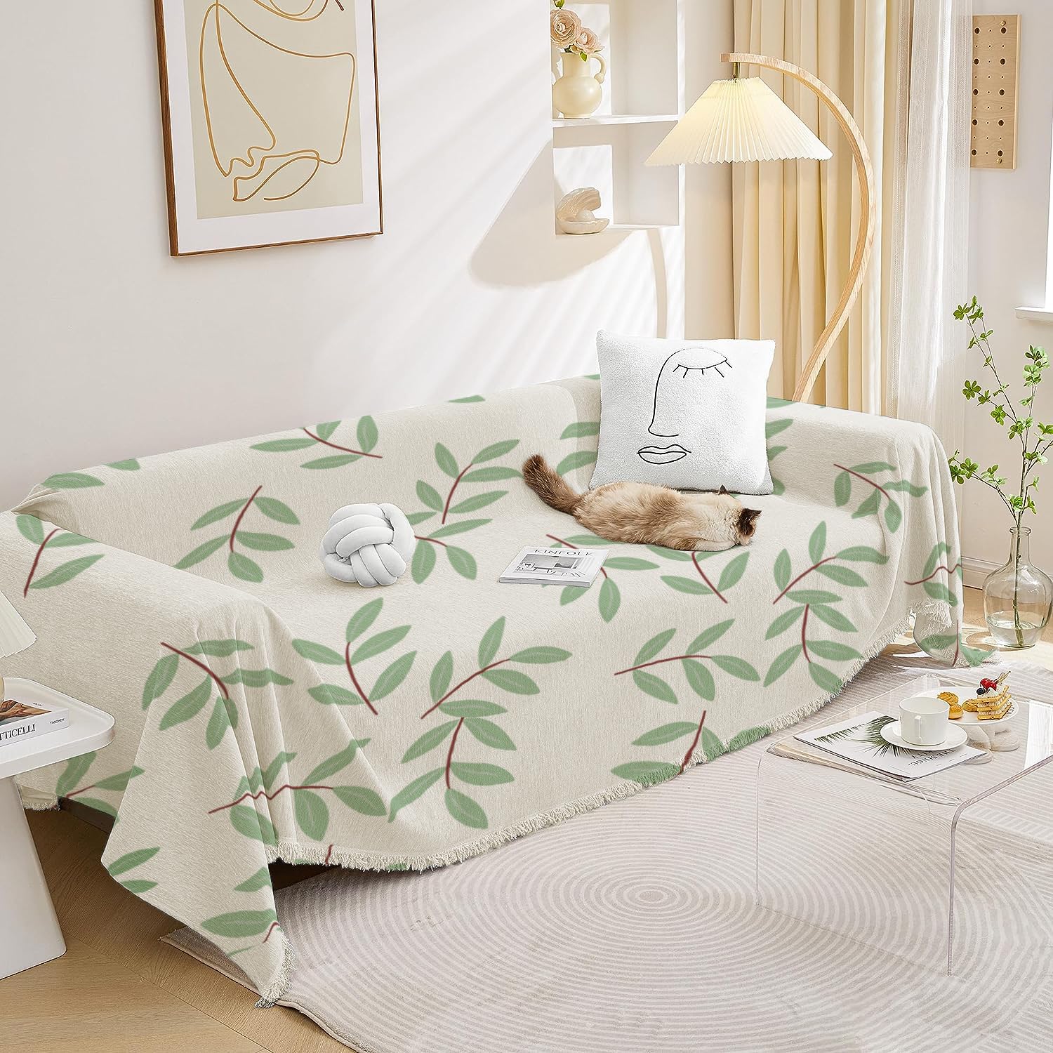 Chenille Throw Blanket (White Poly Prism) - Image 4