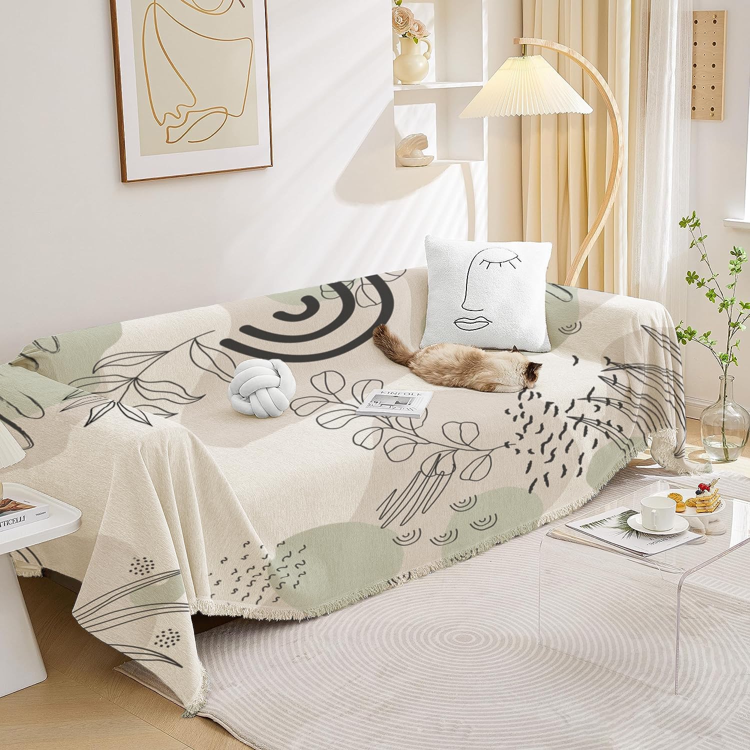 Chenille Throw Blanket (White Poly Prism) - Image 5