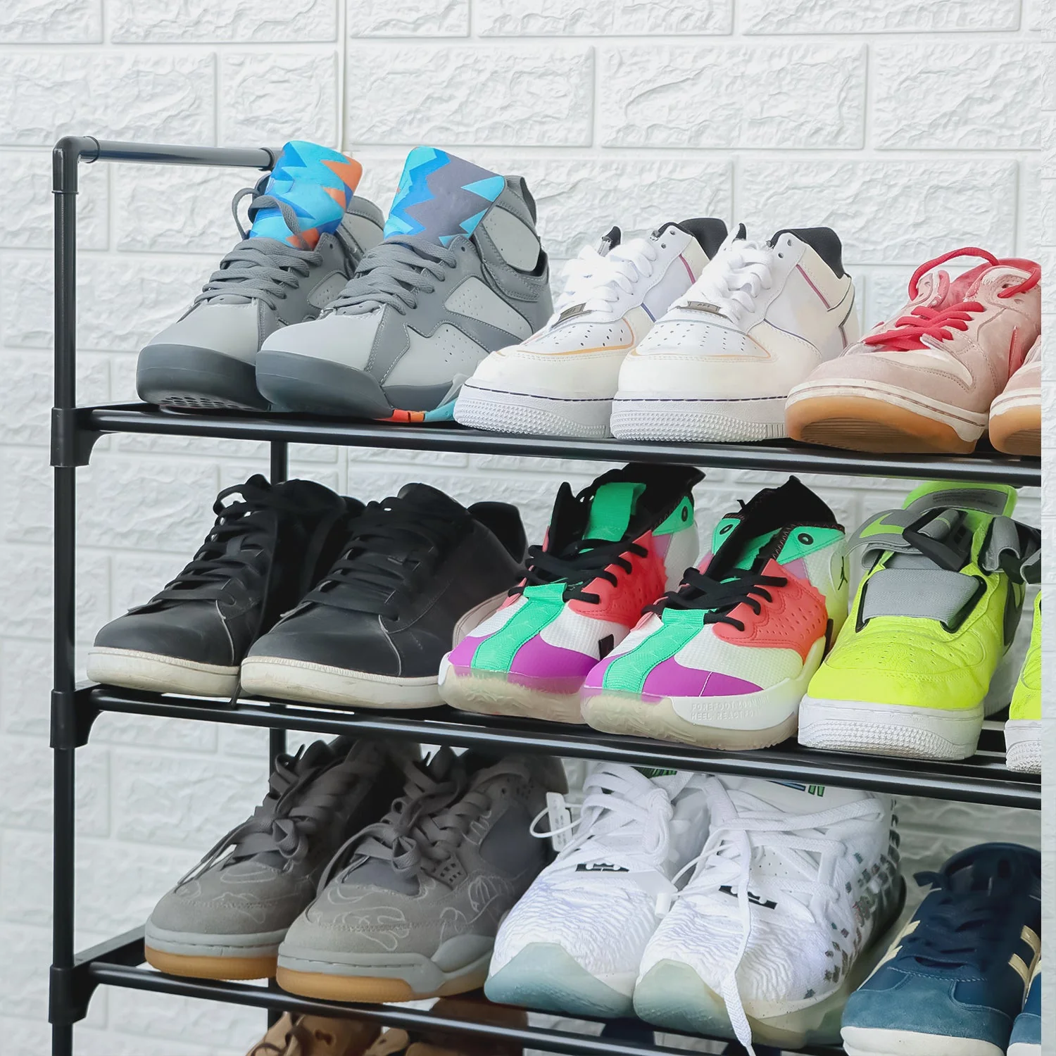 Lukzer 5-Tier Large Dual-Material Shoe Rack – Spacious Storage (Black, Large) - Image 3