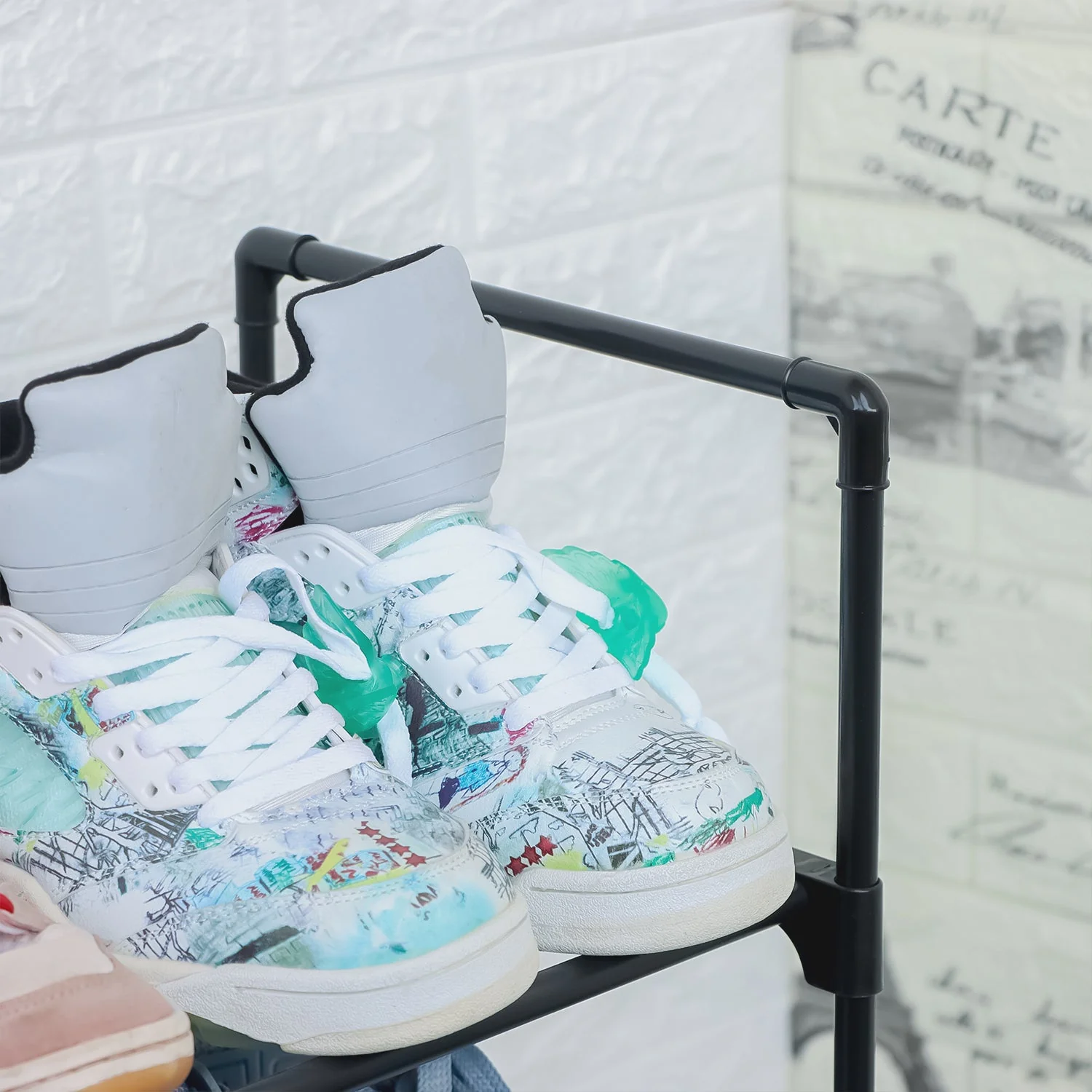 Lukzer 5-Tier Large Dual-Material Shoe Rack – Spacious Storage (Black, Large) - Image 5