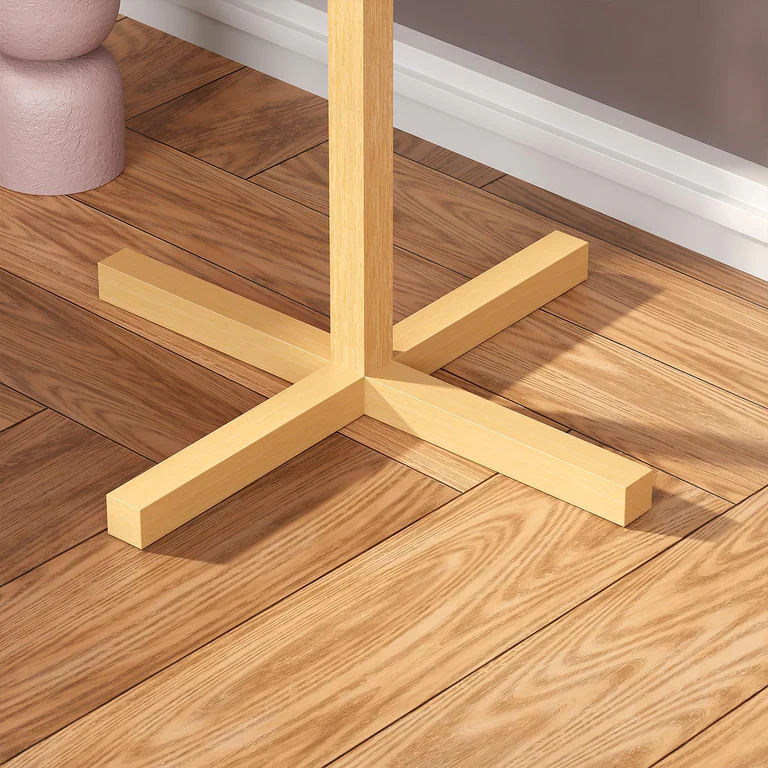 Lukzer Bamboo Freestanding Coat Hanger Stand with 8 Hooks (CH-493) - Image 4