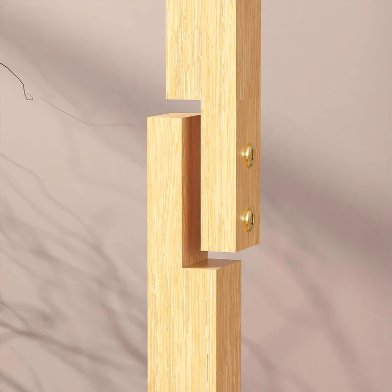 Lukzer Bamboo Freestanding Coat Hanger Stand with 8 Hooks (CH-493) - Image 5