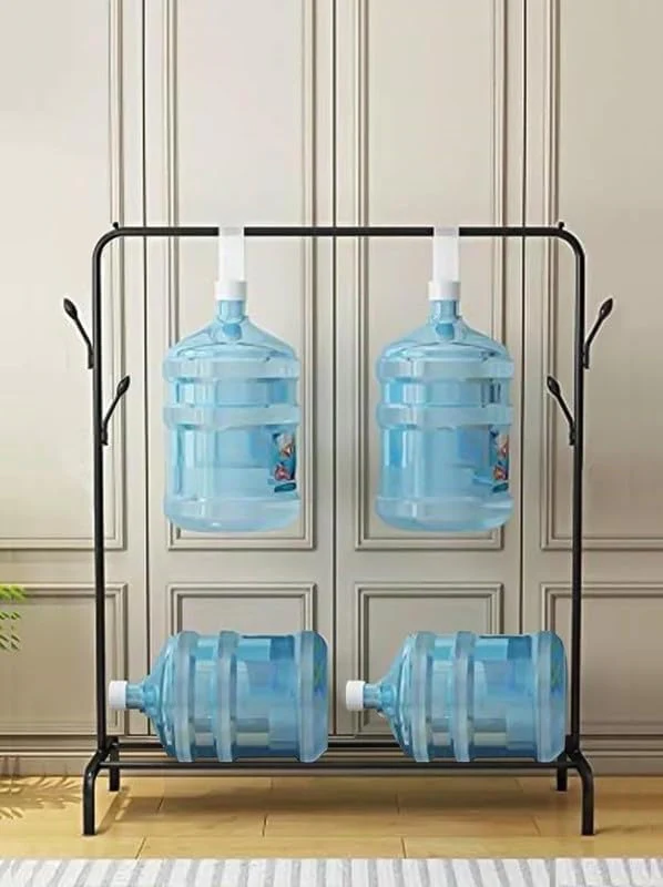 Lukzer Freestanding Metal Cloth Stand with Storage Shelf (MGS-001/Black) - Image 10