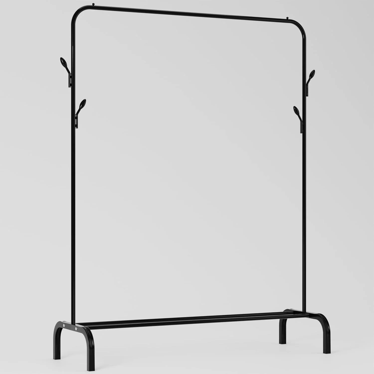 Lukzer Freestanding Metal Cloth Stand with Storage Shelf (MGS-001/Black) - Image 6