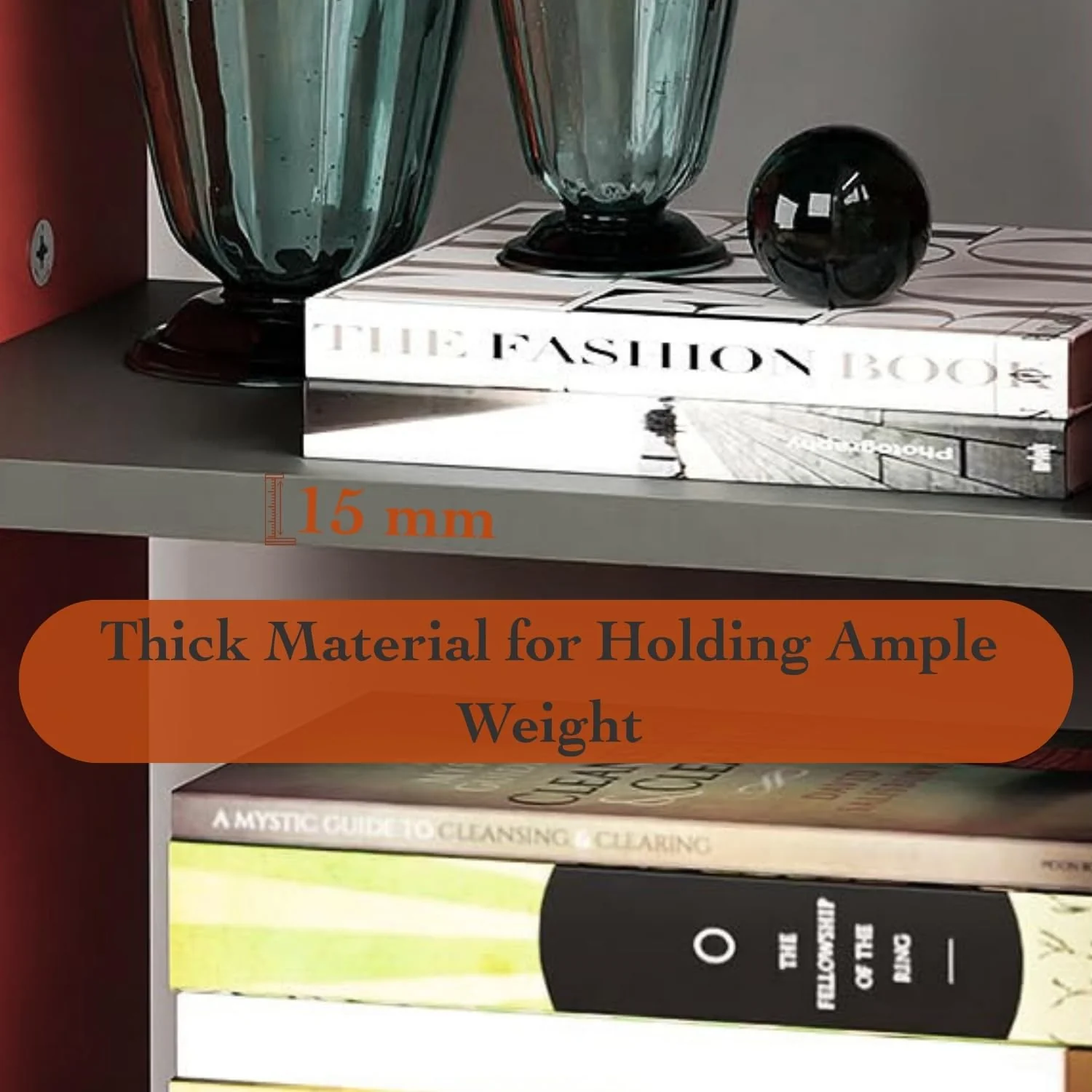 Lukzer 6 Layer Dual Tone Engineered Wood Bookshelf Multipurpose Rack (MR-005/Lavamist) - Image 6