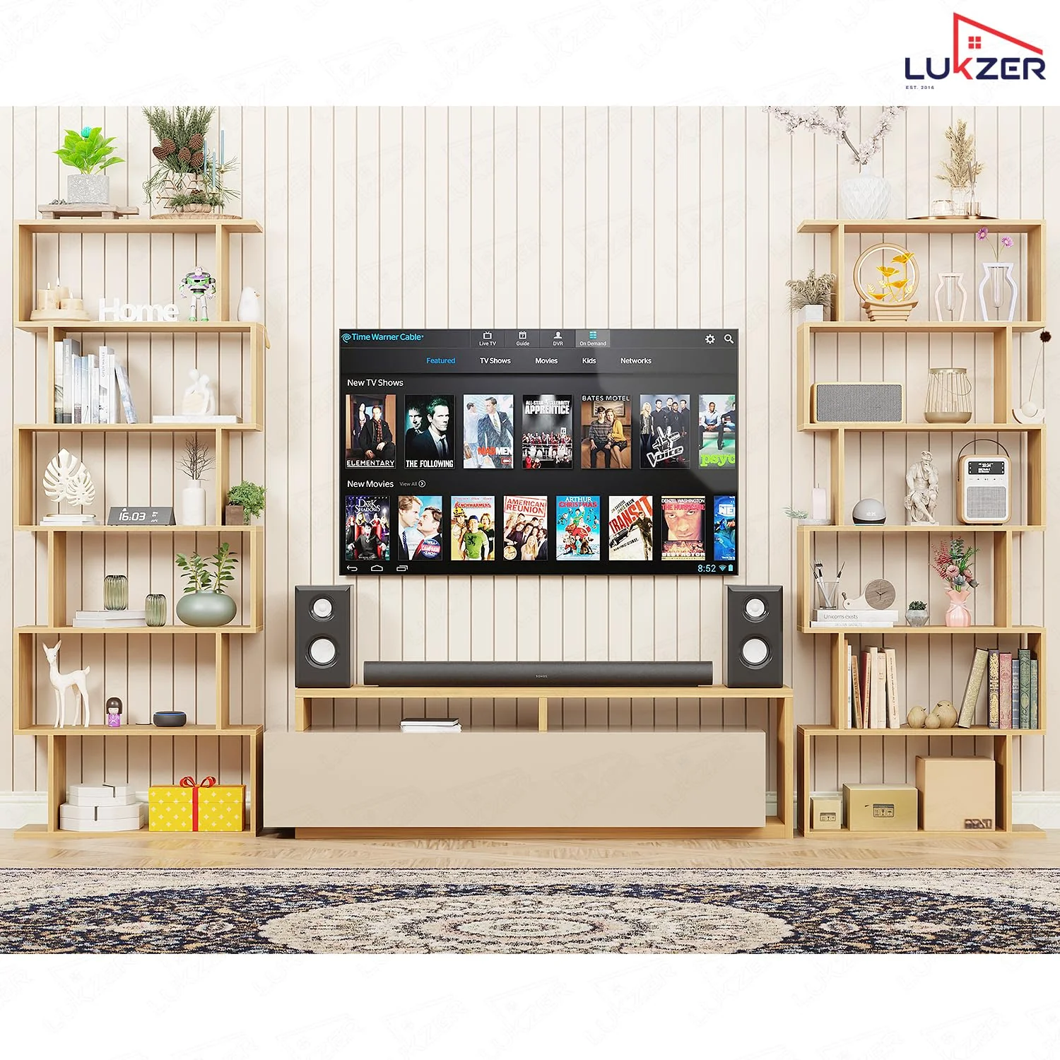 Lukzer 6-Layer S-Shaped Ladder Engineered Wood Open Bookshelf Rack (MR-002, Light Oak) - Image 7