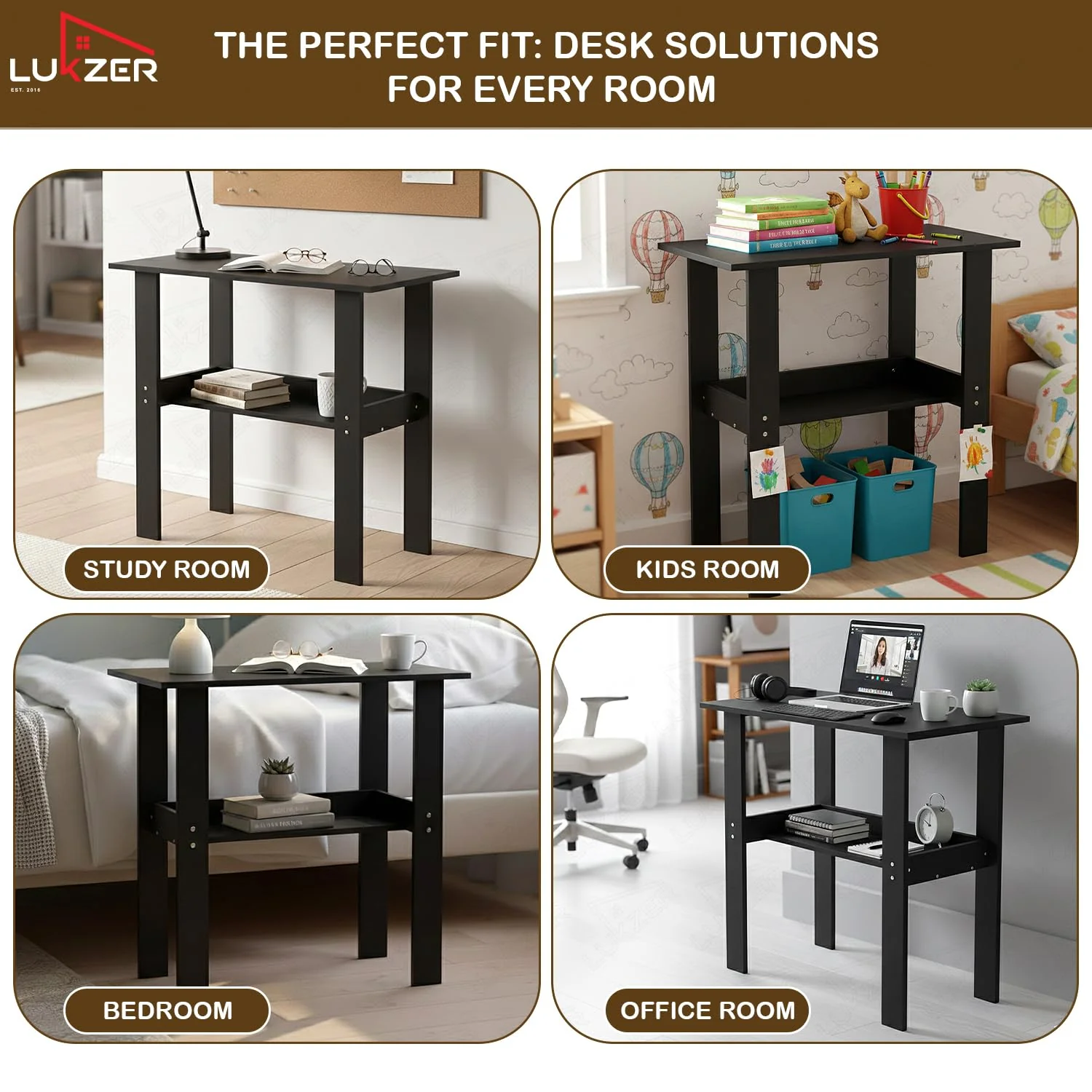 Lukzer Engineered Wood Kids Study Table with Open Shelf (ST-004S/Wenge) - Image 9