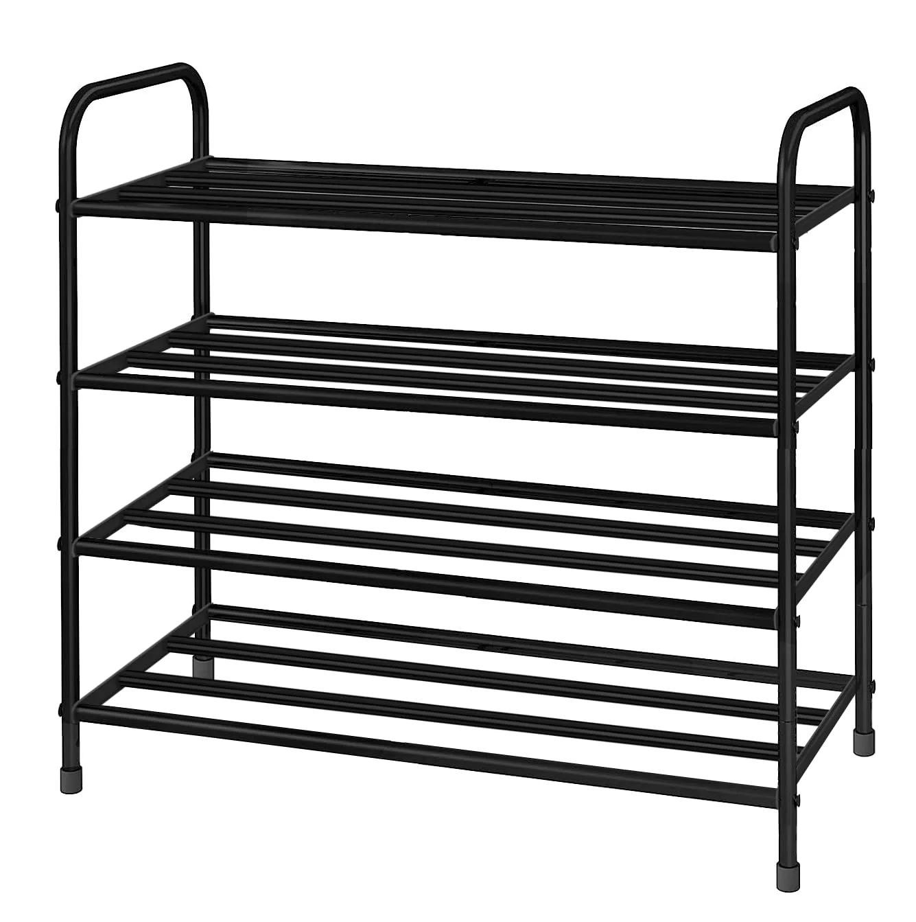Lukzer Metal 4 Layer Shoe Rack Organizer (Black) - Image 3