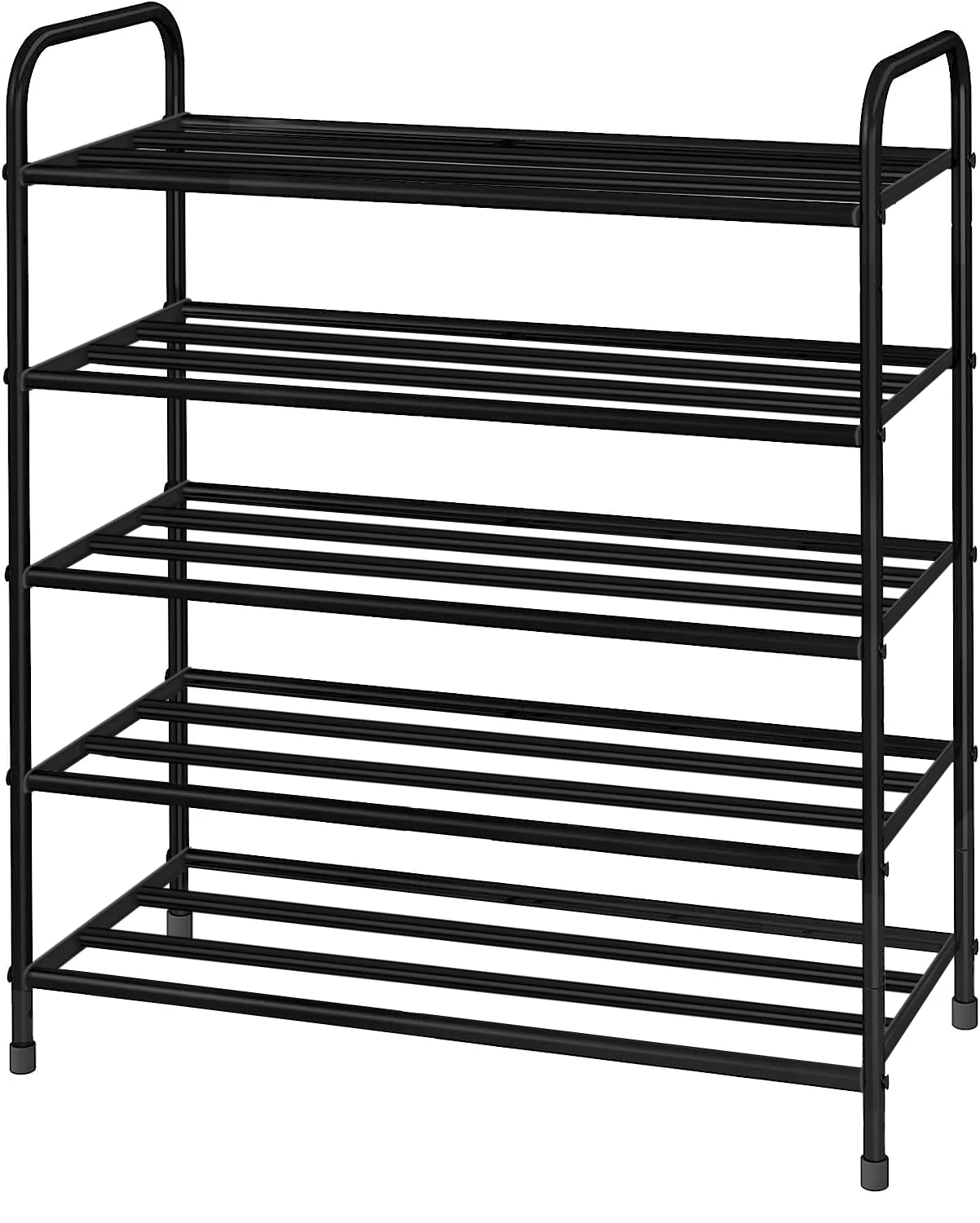 Lukzer Metal 5 Layer Shoe Rack Organizer (Black) - Image 6