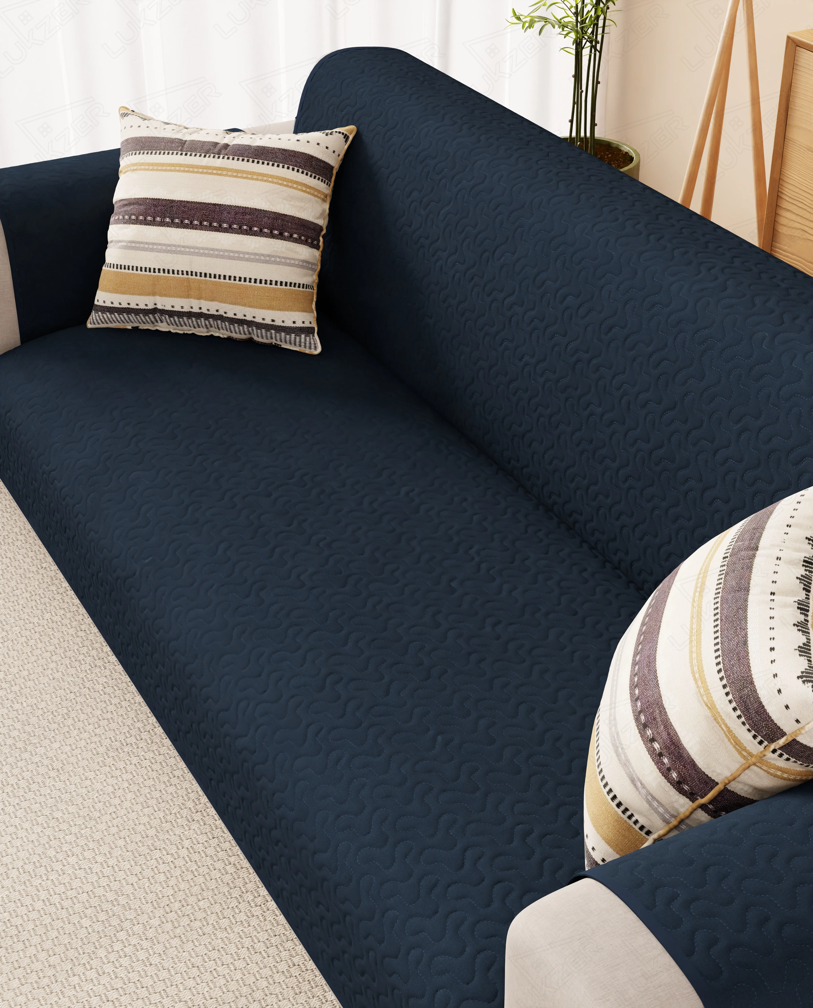 Lukzer Quilted Sofa Mat Stipple Blue (SC-206-01) - Image 4