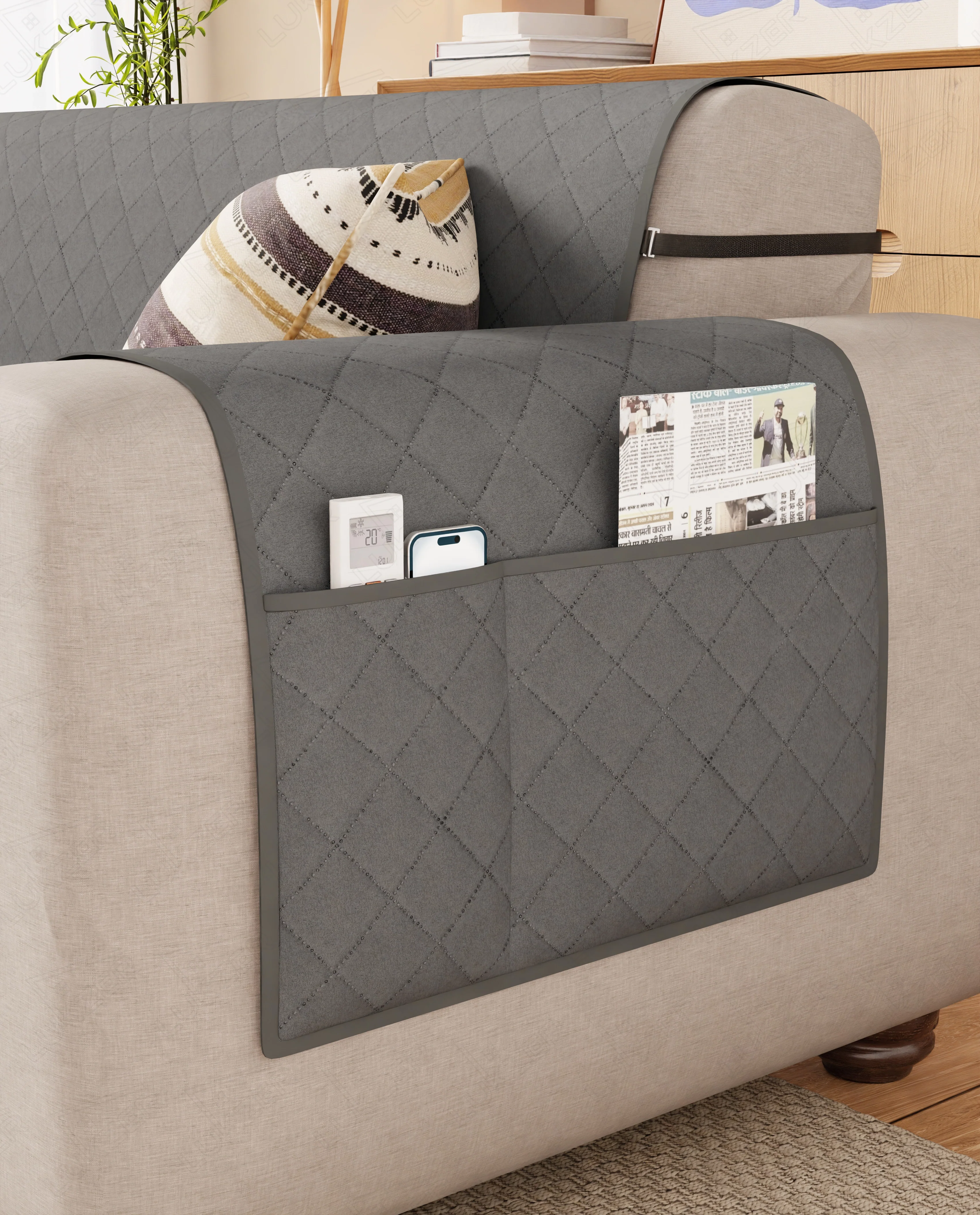 Lukzer Quilted Sofa Mat - Stone Grey (SC-193-01) - Image 5