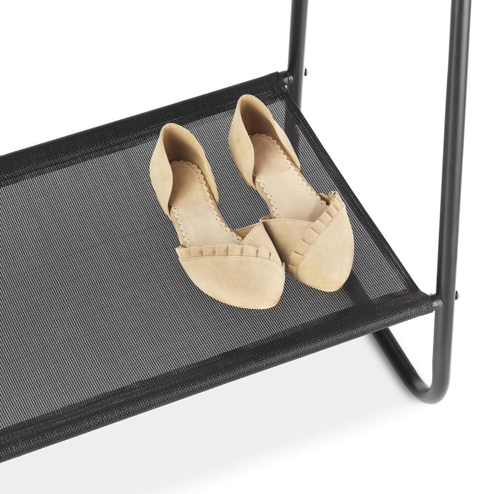 Metal Clothes Rack - Multi-Purpose Portable Garment Organizer Stand 5+1 Layer Rail with Storage Rack (A-Style/150x100x39.5cm) - Image 3