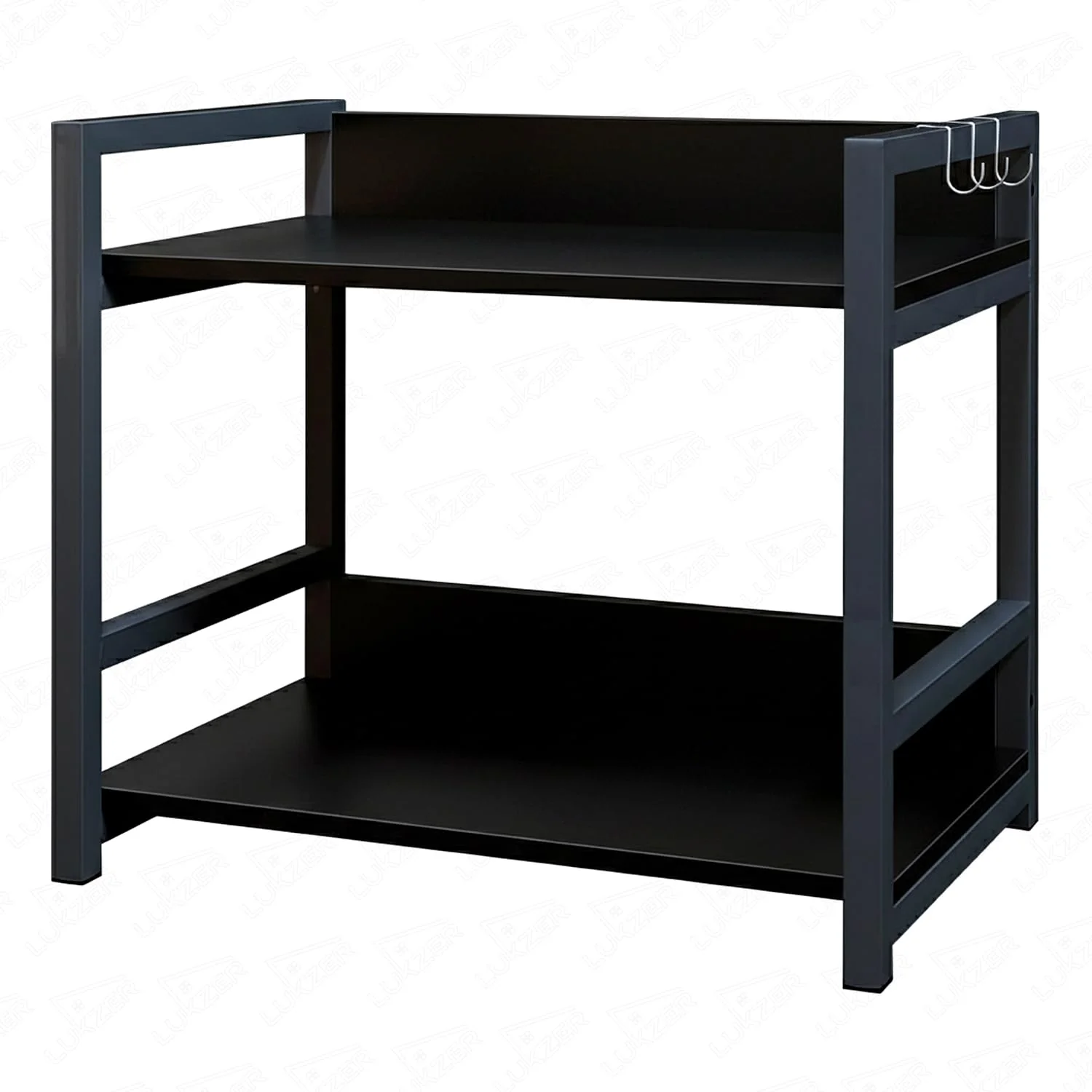 Lukzer 2-Tier Multipurpose Metal & Wood Kitchen Storage Rack (MKR-002/Black & Black) - Image 4